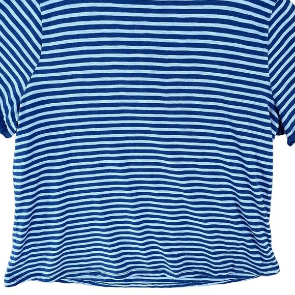 Talbots Top Womens 2X Blue Striped Nautical Sailor Stretch Casual Office Norm - Picture 13 of 16